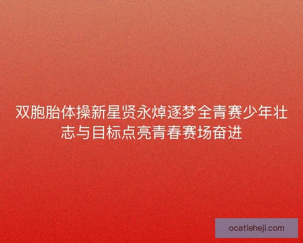 双胞胎体操新星贤永焯逐梦全青赛少年壮志与目标点亮青春赛场奋进